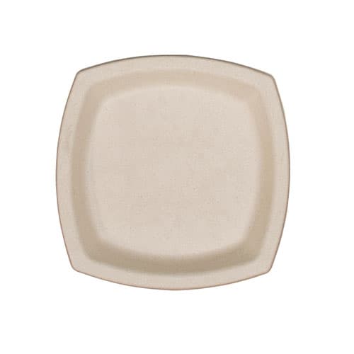 Dart 6PSC1PF 6" Square PFAS-Free Compostable Sugarcane Plate - Image 1