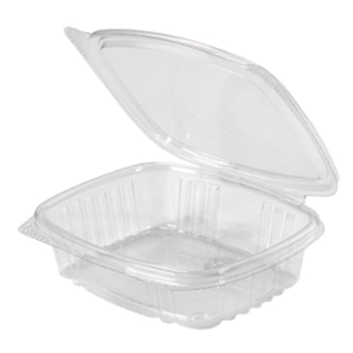Genpak AD08 8 oz. Secure Seal® Clear Hinged Deli Container - Image 1