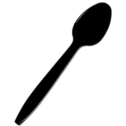 Fineline U1025.BK Platter Pleasers 10" Black Disposable Serving Spoon - Image 1