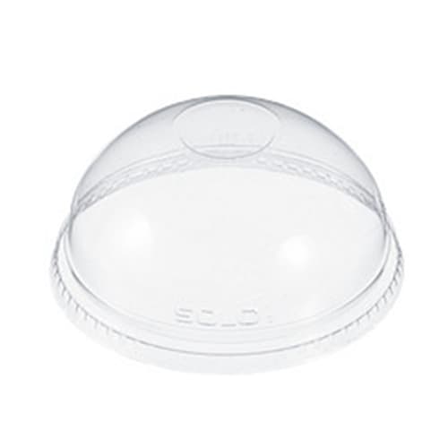 Clear Dome Lid - fits 12-24 oz Clear Cold Cups, Parfait/No Hole - Image 1