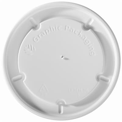 6/8/10/16 oz. Hot/Flat/White Paper Food Container Lid - Image 1