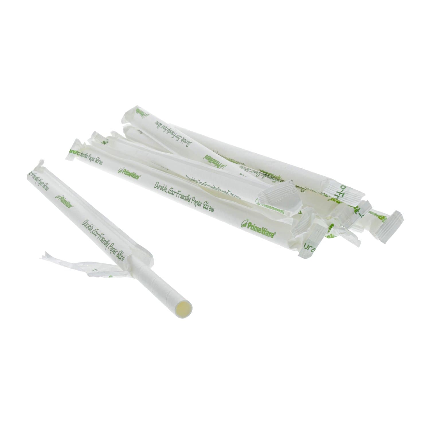 AmerCare Royal 10.25", Giant Paper White Wrapped Paper Straw - Image 1