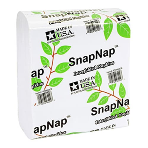 SnapNap White 2-Ply Wide Interfold 6 1/2" x 8 1/2" Dispenser Napkin