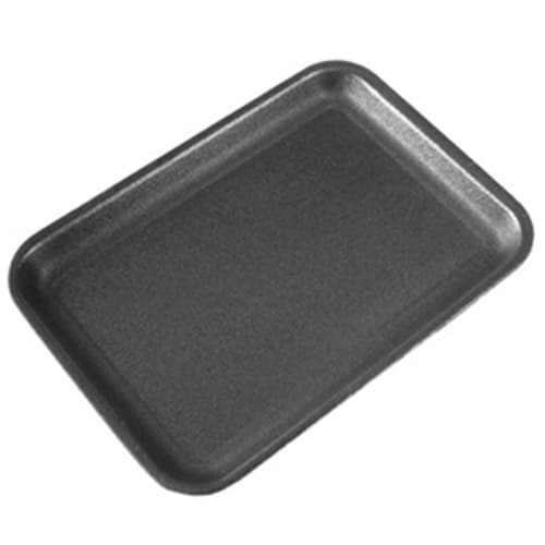Dyne-A-Pak #2S Black Foam Meat Tray 8 1/4" x 5 3/4" x 5/8" - Image 1