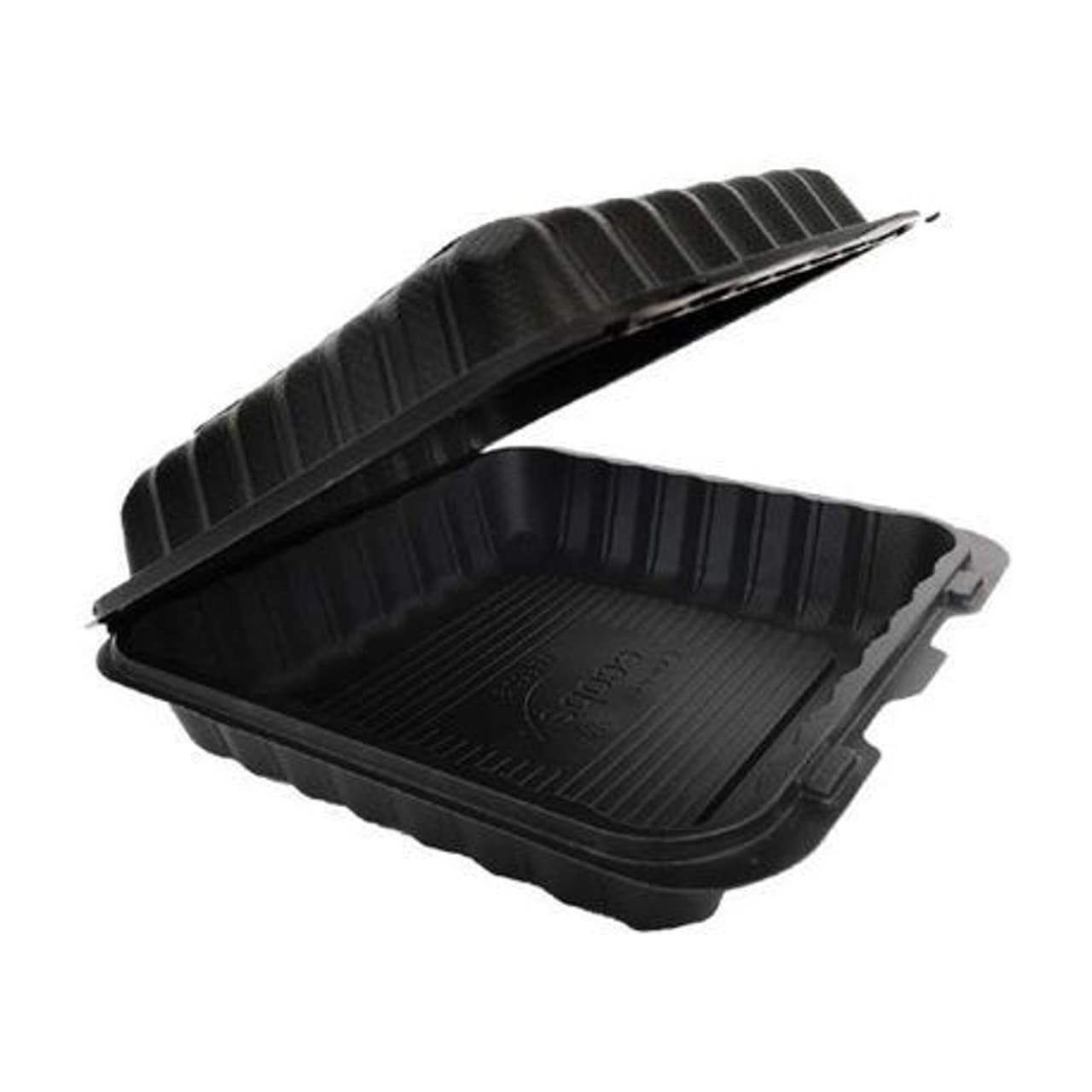 9" x 9" x 3" Clamshell, 1-Compartment, Black