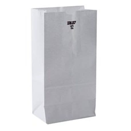7 1/16" x 4 1/2" x 13 3/4" White Paper Bag