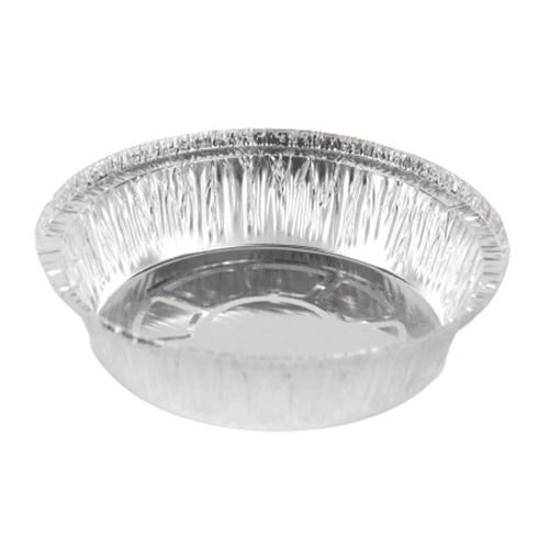 Western Plastics 7" Round Standard Weight Foil Take-Out Pan - Image 1
