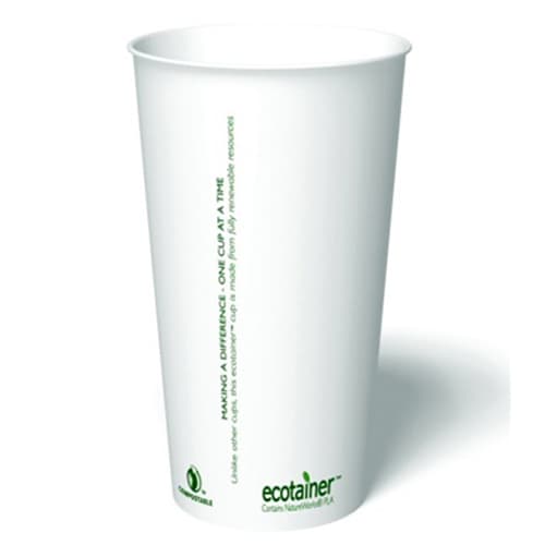 20 oz Compostable Paper Hot Cup, White - Image 1
