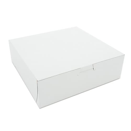 Southern Champion 8" x 8" x 2.5" White Non-Window Bakery Box - Image 1