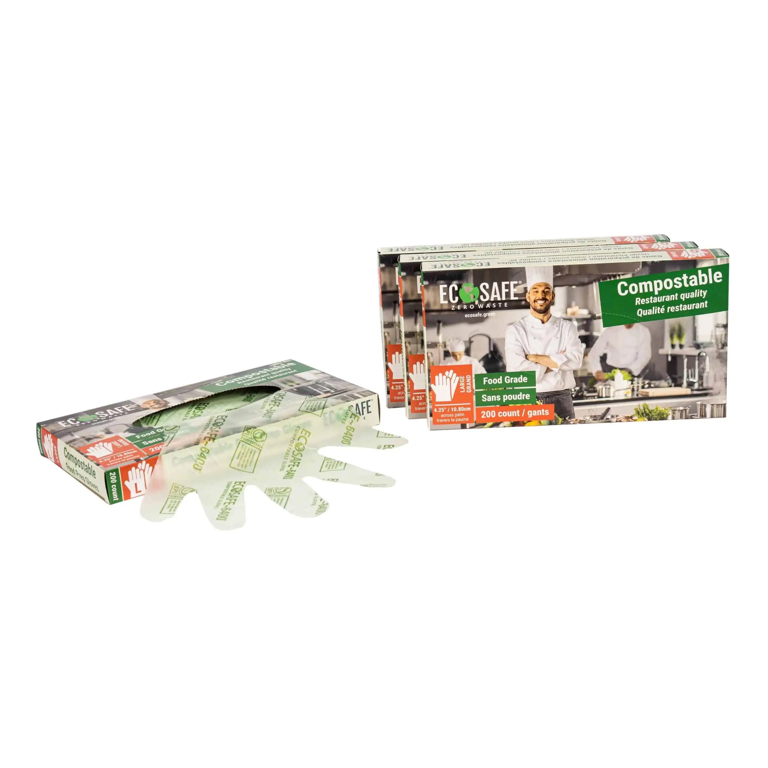 Large, Compostable Food Prep Glove, Green