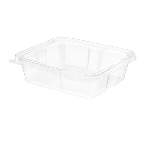 Inline Safe-T-Fresh Clear 48 oz. Tamper-Resistant, Tamper-Evident Container with Flat Lid - Image 1