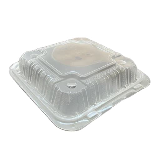 Ecopax Clear 1-Compartment PFAS-Free Hinged Container 9.13″ x 8.81″ x 3″ - Image 1