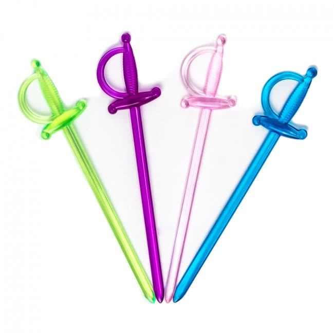Rofson PSP101 3 1/4" Plastic Sword Colored Food Pick