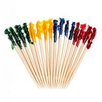 Rofson TRF101 2 3/4" Frilled Club Food Pick with Assorted Colors