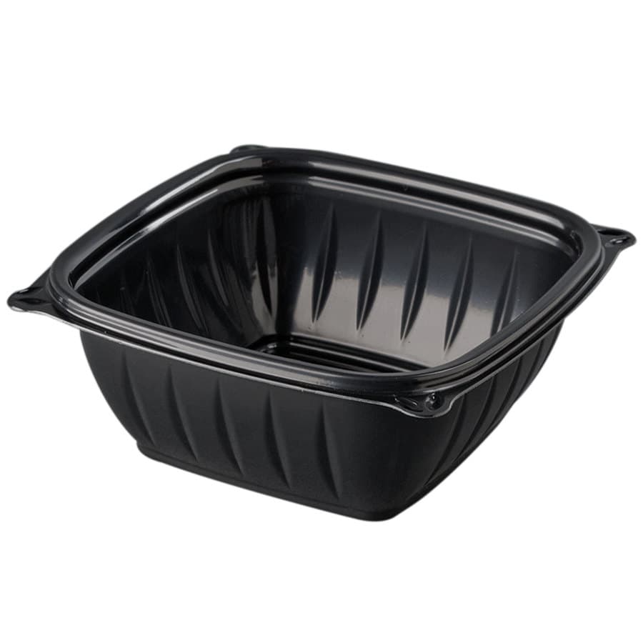 Dart B12SB PresentaBowls Pro 12 oz. Black Square Plastic Bowl