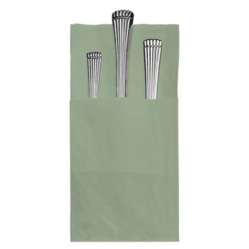 Hoffmaster Quickset 8.25" x 4.25" Coin Embossed 2-Ply Sage Dinner Napkins - Image 1
