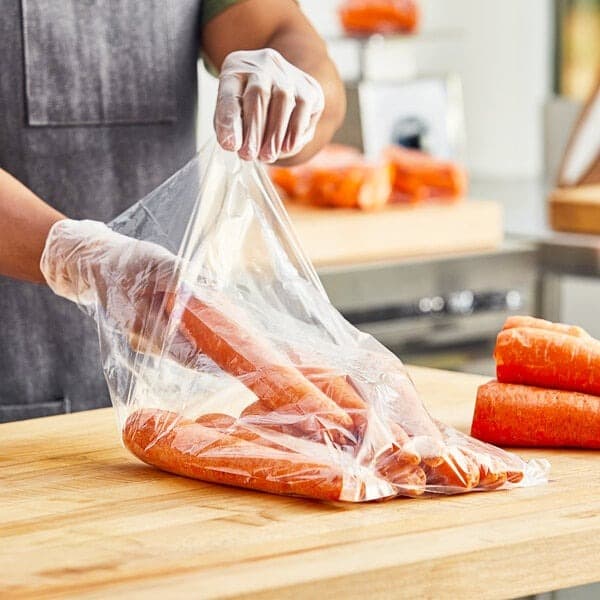 TUF-R® 8" x 4" x 18" 1 mil Med Linear LDPE Gusset Bag - Image 1