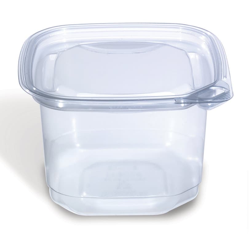 Placon Evolutions® 16 oz Clear Tamper-Evident Square Deli Base - Image 1
