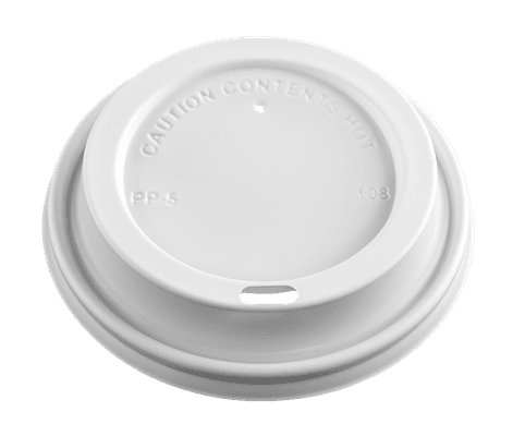 8 oz Dome/White Polypropylene Sip Thru Lid - Image 1