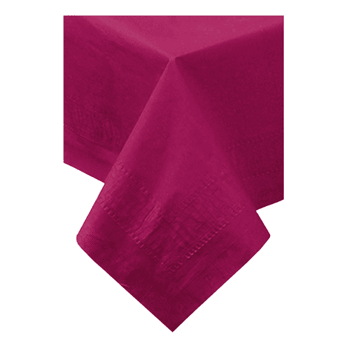 Hoffmaster 220624 54" x 108" Burgundy Cellutex Tissue / Poly Paper Table Cover - Image 1