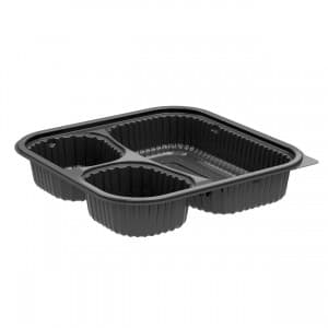 23 oz Square PP Food Container, 3-Compartment