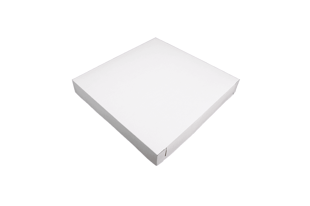 14" Clay Coated Pizza Box, White - Image 1