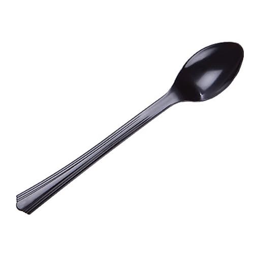 WNA Comet APTSPBL Petites® 4 1/5" Black Tasting Spoon - Image 1