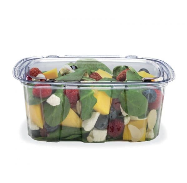 Placon Crystal Seal® 32 oz Clear Tamper-Evident Hinged Deli Base - Image 1