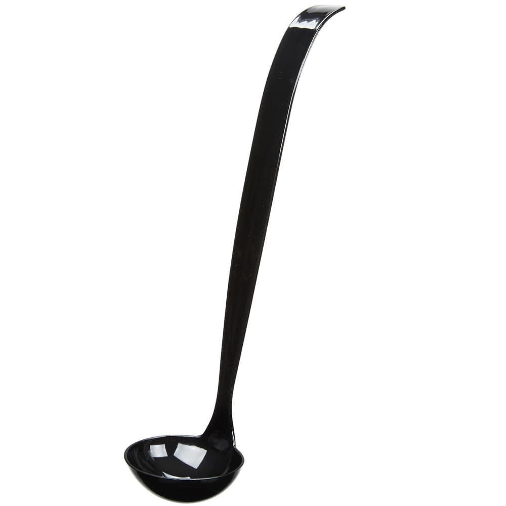 Fineline Platter Pleasers 3306-BK 2 oz. Black Polystyrene Disposable Ladle - Image 1