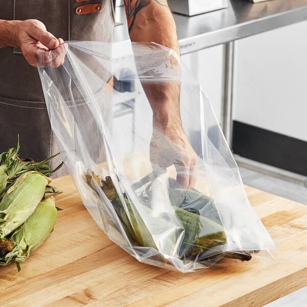 TUF-R® 10" x 8" x 24" 1.5 mil Heavy Linear LDPE Gusset Bag - Image 1