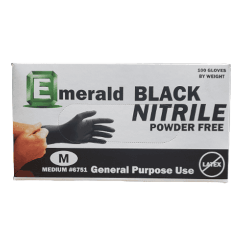 Emerald Black General-Purpose Powder-Free Medium Nitrile Glove - Image 1