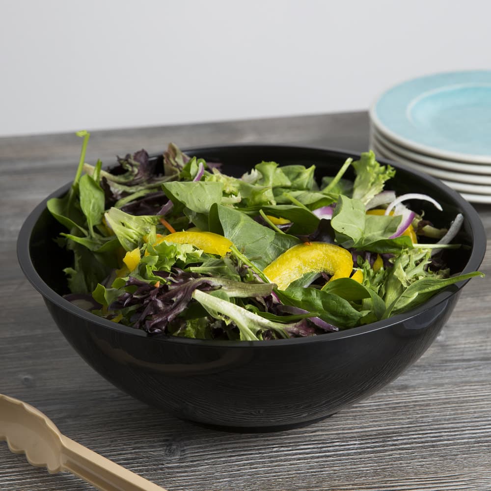 Fineline HPB12610PP.BK ReForm 160 oz. Black High Profile Plastic Catering Bowl