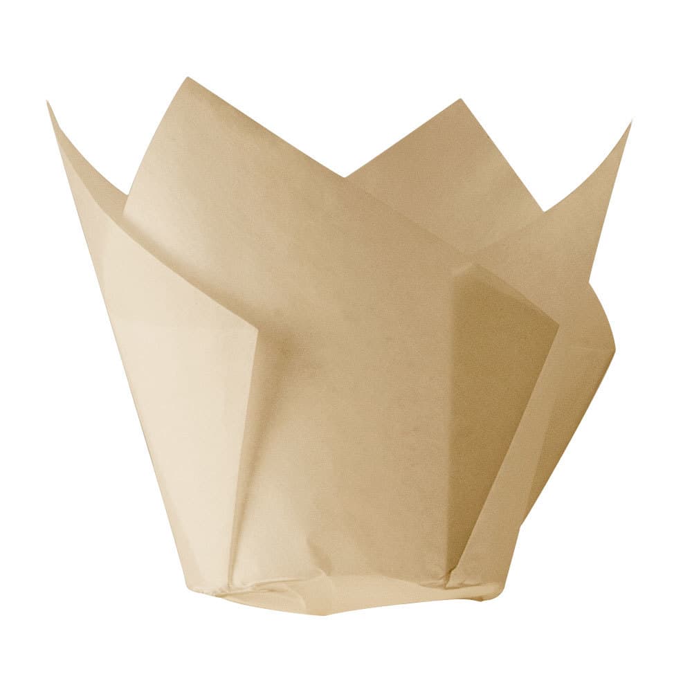 Hoffmaster 611120 2" x 3 1/2" Unbleached Natural Tulip Baking Cups