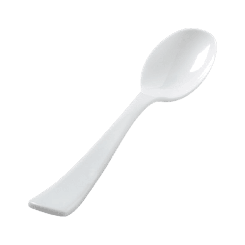 Fineline 3322-WH Platter Pleasures 10" White Heavy-Duty Disposable Serving Spoon - Image 1