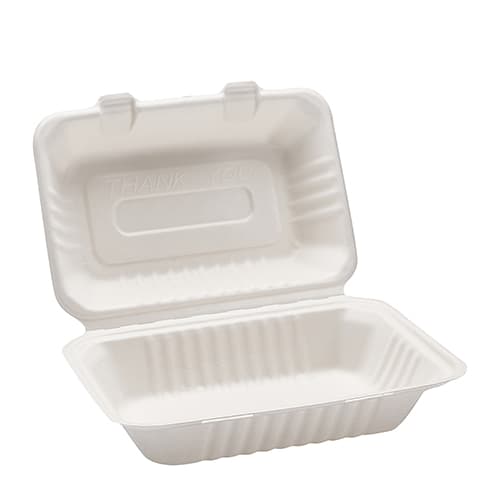 9" x 6" x 3" Fiber Clamshell, 1-Compartment