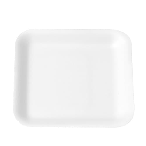 Pactiv #1S White 5" x 5" x 1/2" Foam Meat Tray - Image 1