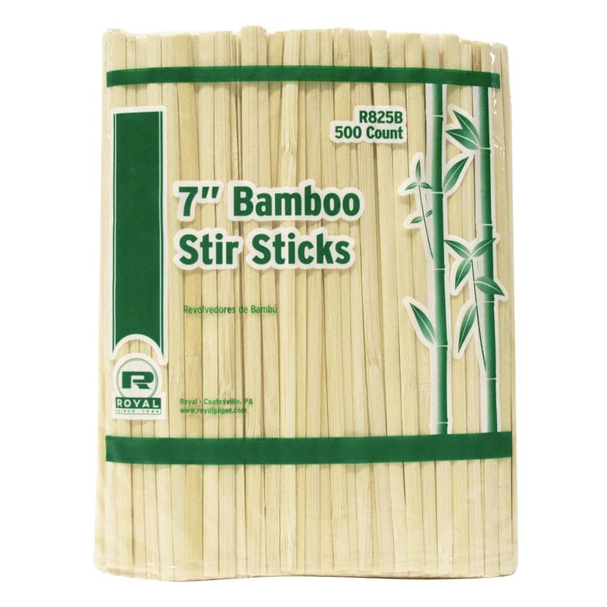 AmerCare Royal 7 " Bamboo Wood Coffee Stirrer - Image 1