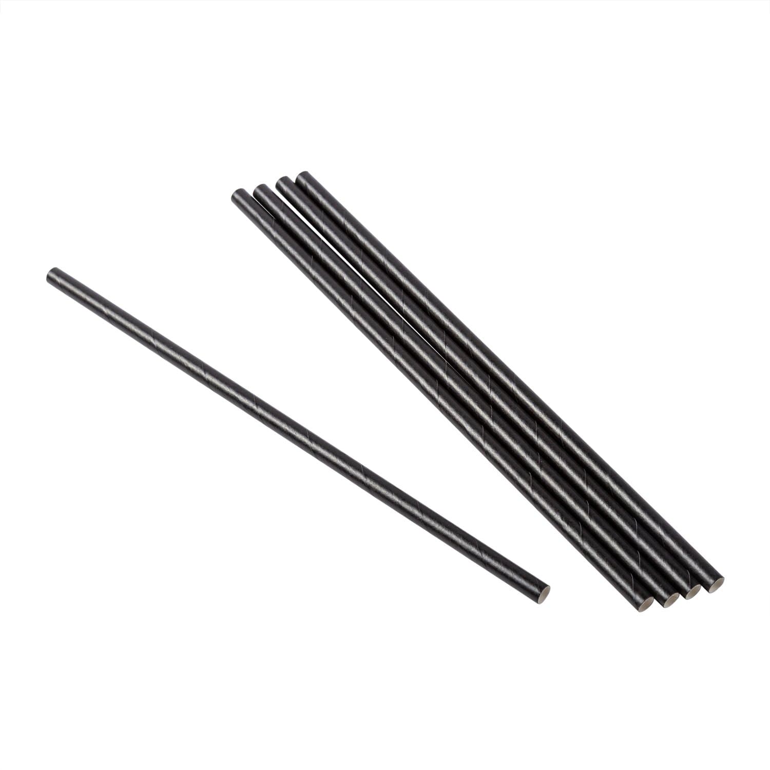 AmerCare Royal 7.75" Unwrapped Black Paper Straw - Image 1