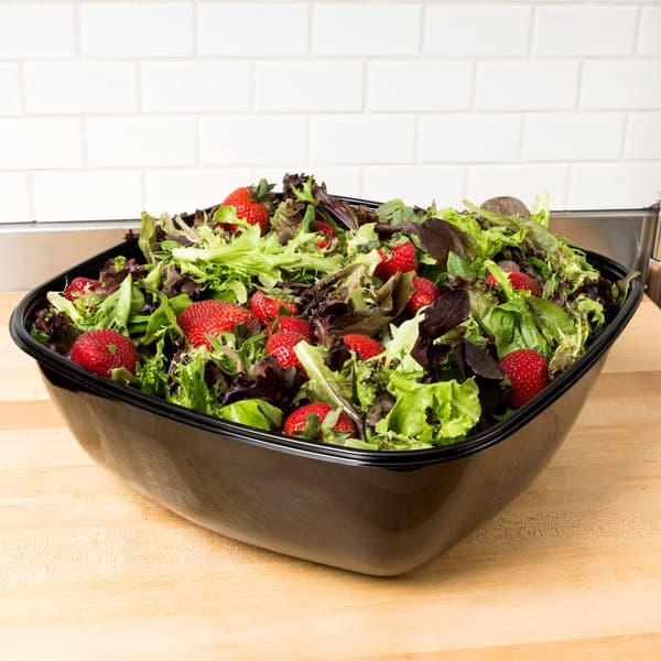 320 oz Square PET Bowl, Black - Image 1