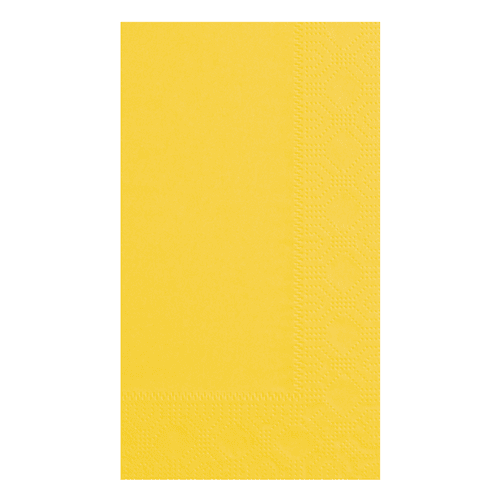 Hoffmaster 15" x 17" Regal Embossed 2-Ply Sun Yellow Dinner Napkins - Image 1
