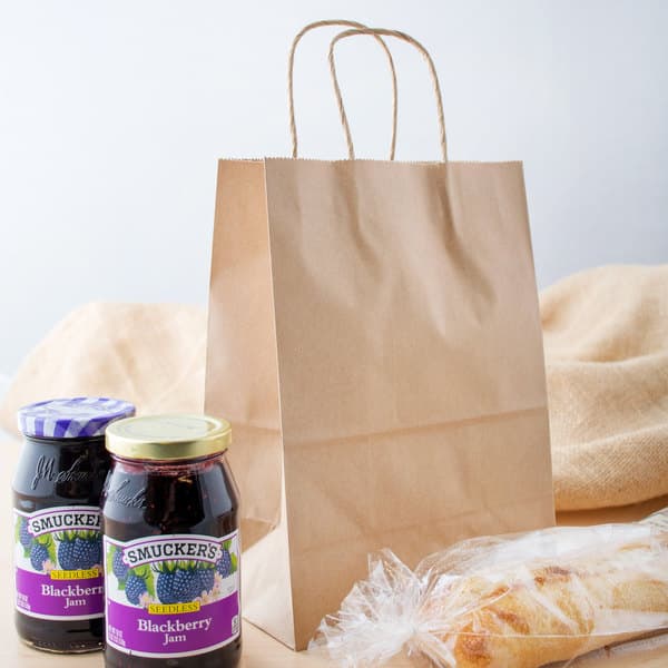 8" x 4.75" x 10" Kraft Paper Bag with Handles - Image 1
