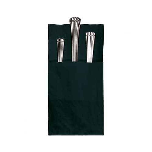 Hoffmaster Quickset 8.25" x 4.25" Coin Embossed 2-Ply Black Dinner Napkins - Image 1