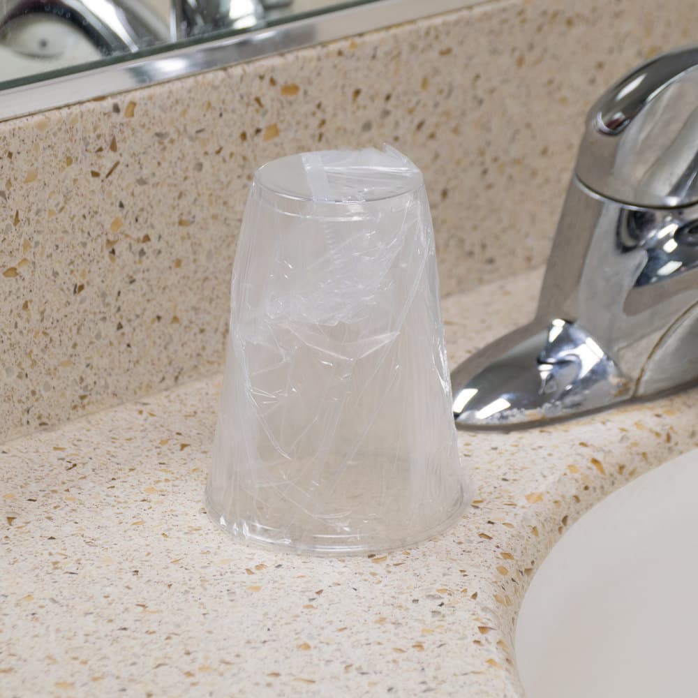 Solo TP10DW UltraClear 10 oz. Hotel and Motel Individually Wrapped Clear Plastic Cups