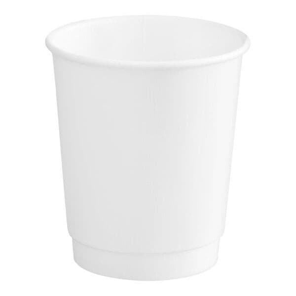 8 oz PE Lined Double Wall Paper Hot Cup, White
