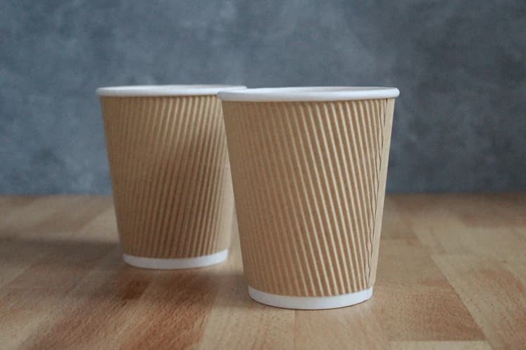 16 oz Rippled Wall Cup, Brown - Image 1