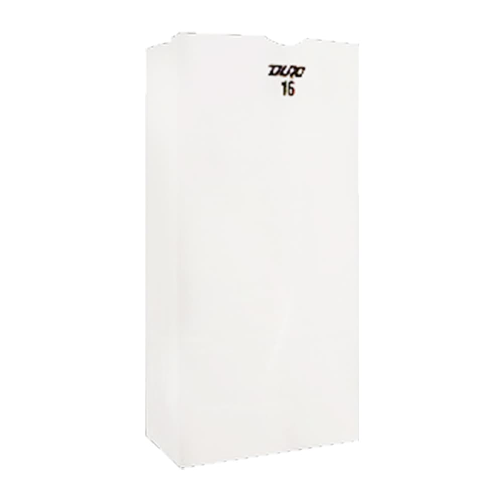 7 3/4" x 4 13/16" x 16" White Paper Bag