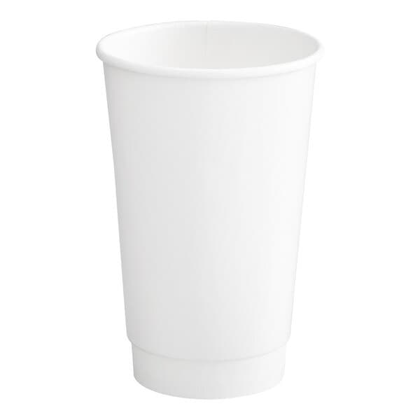 16 oz PE Lined Double Wall Paper Hot Cup, White
