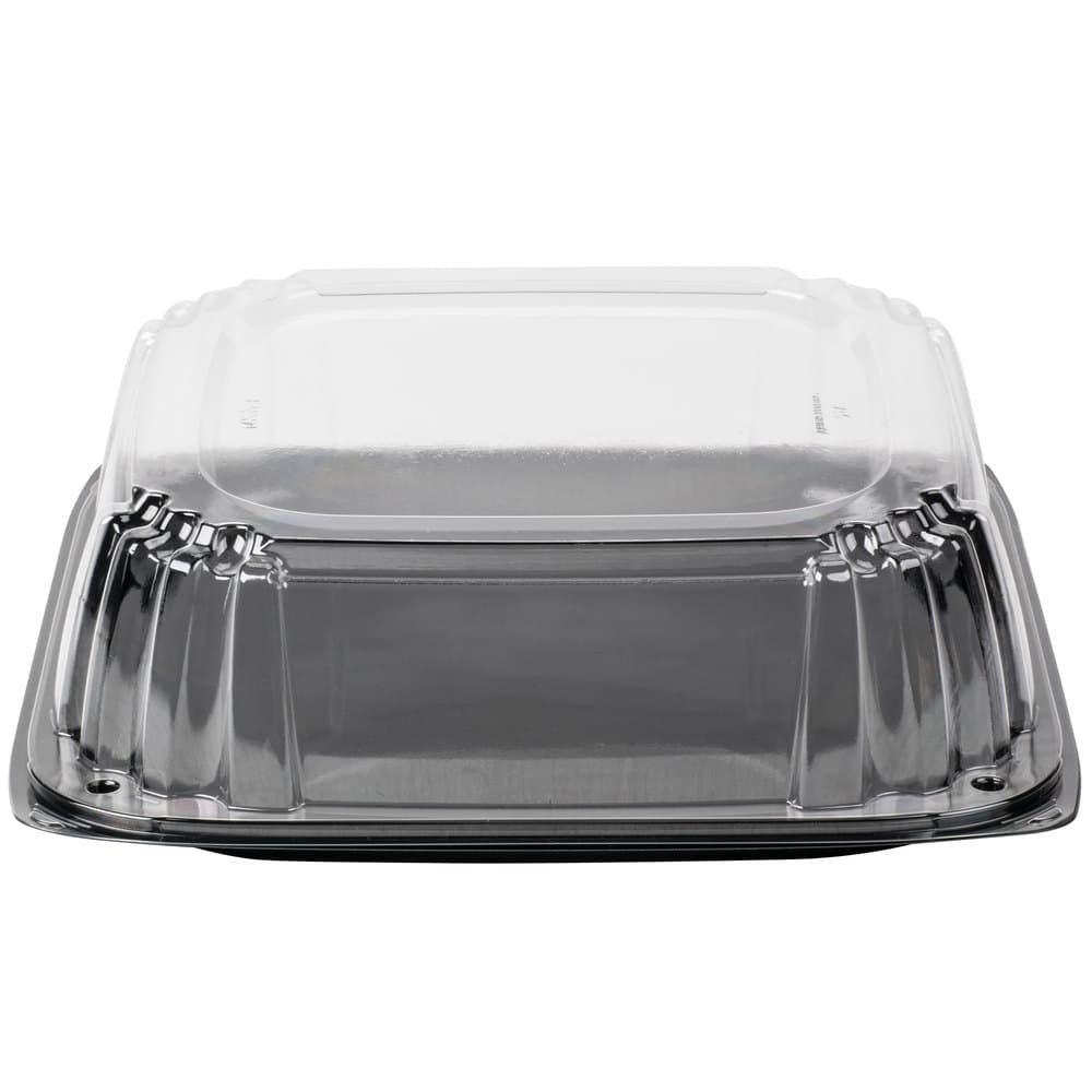 14" Square PET Platter with High Dome Lid