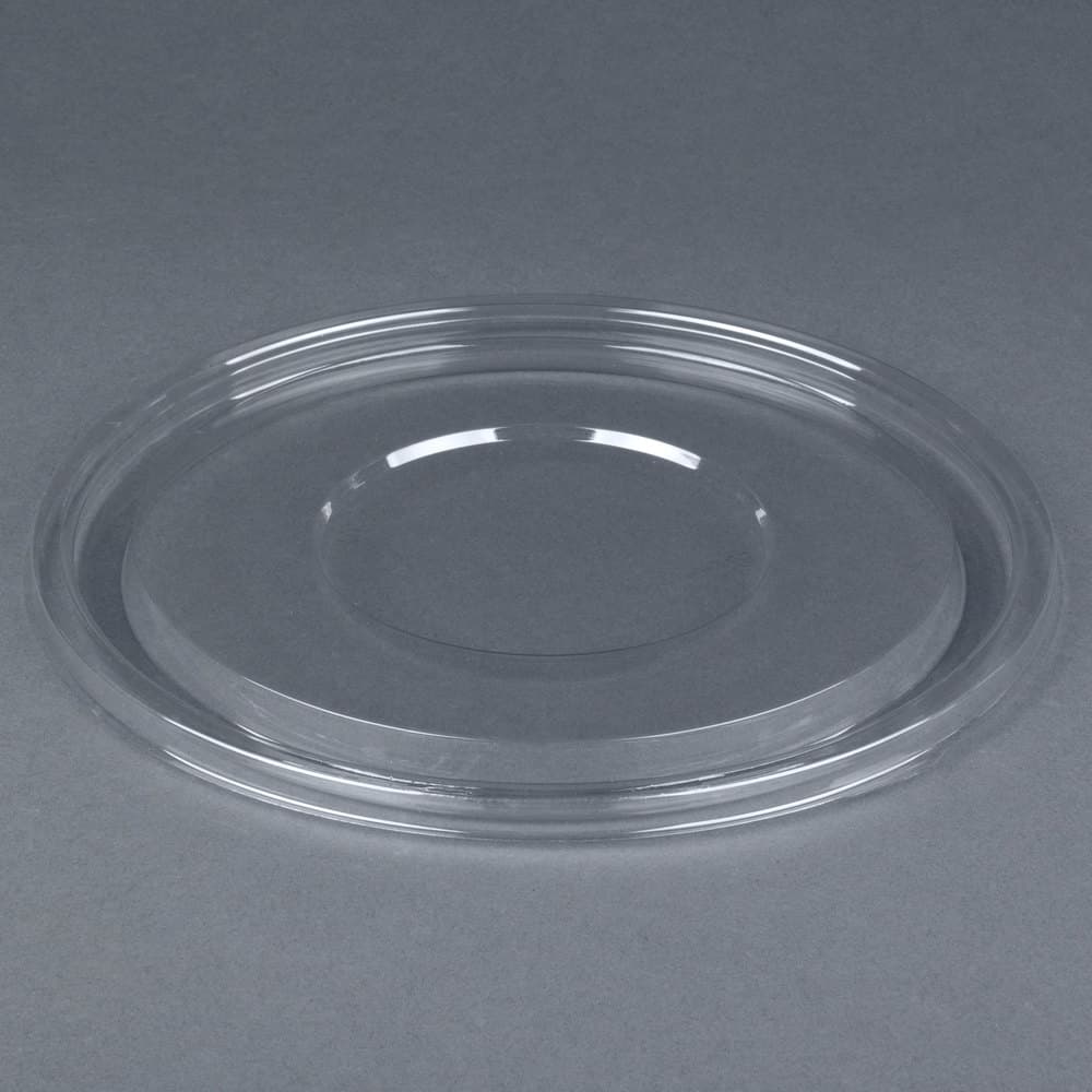 Flat PET Lid - fits 32 oz Round Fiber Bowls - Image 1