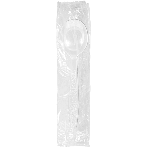 Berk Individually Wrapped White Heavy Weight Plastic Soup Spoon - Image 1